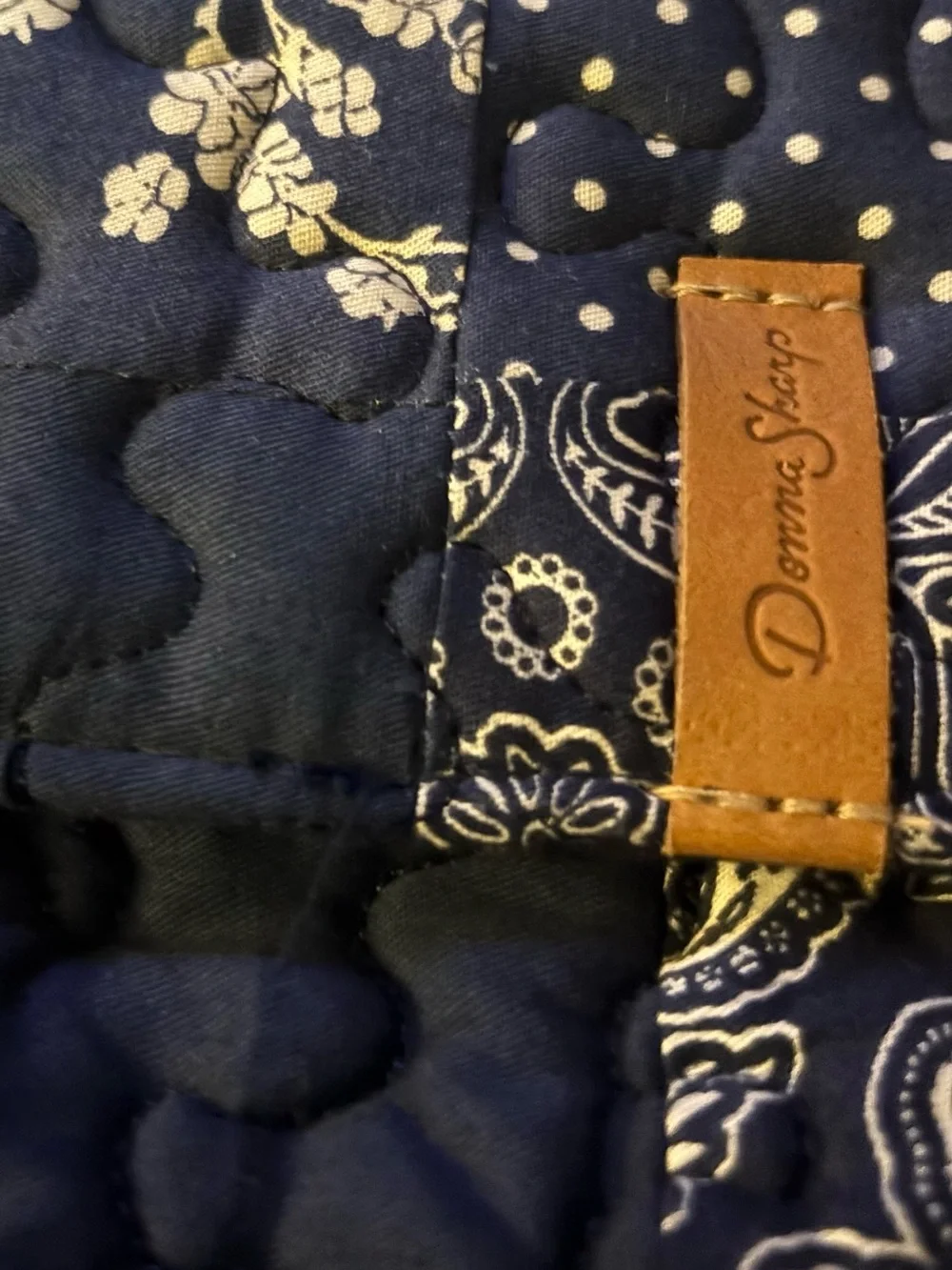 Donna Sharp Quilted Navy Patchwork Crossbody Bag